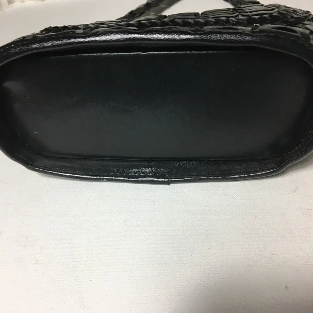 Y & S black weave pattern textured handbag NWOT